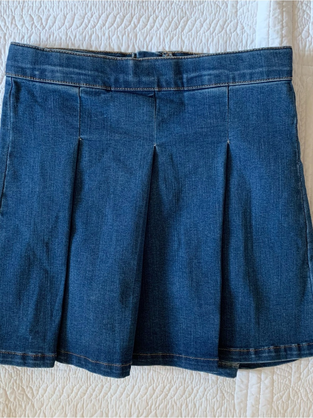art class Blue Pleated Denim Mini Skirt girls L (10/12)